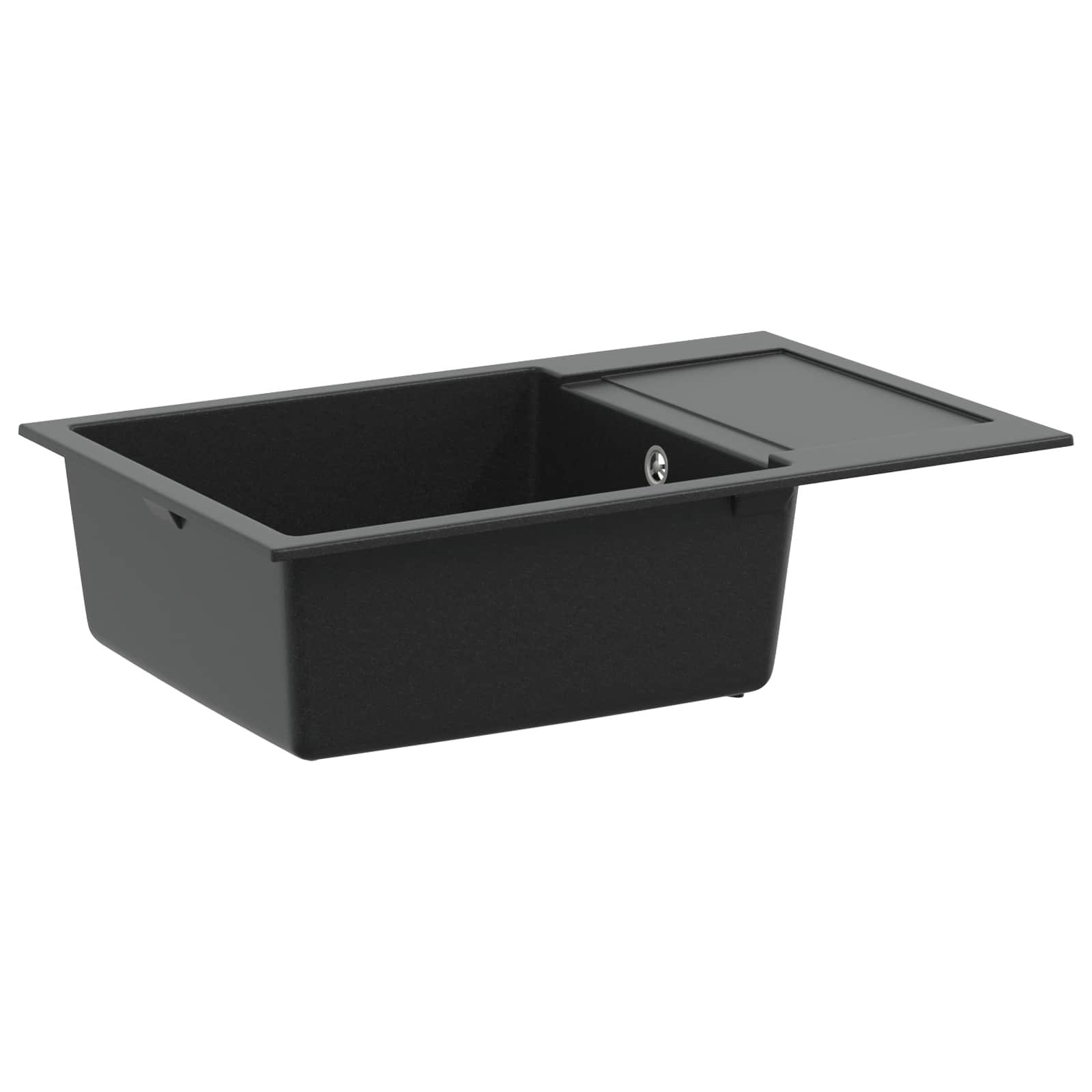 Vask Sort 780 x 500 mm 80% Kvarts og 20% Resin billede