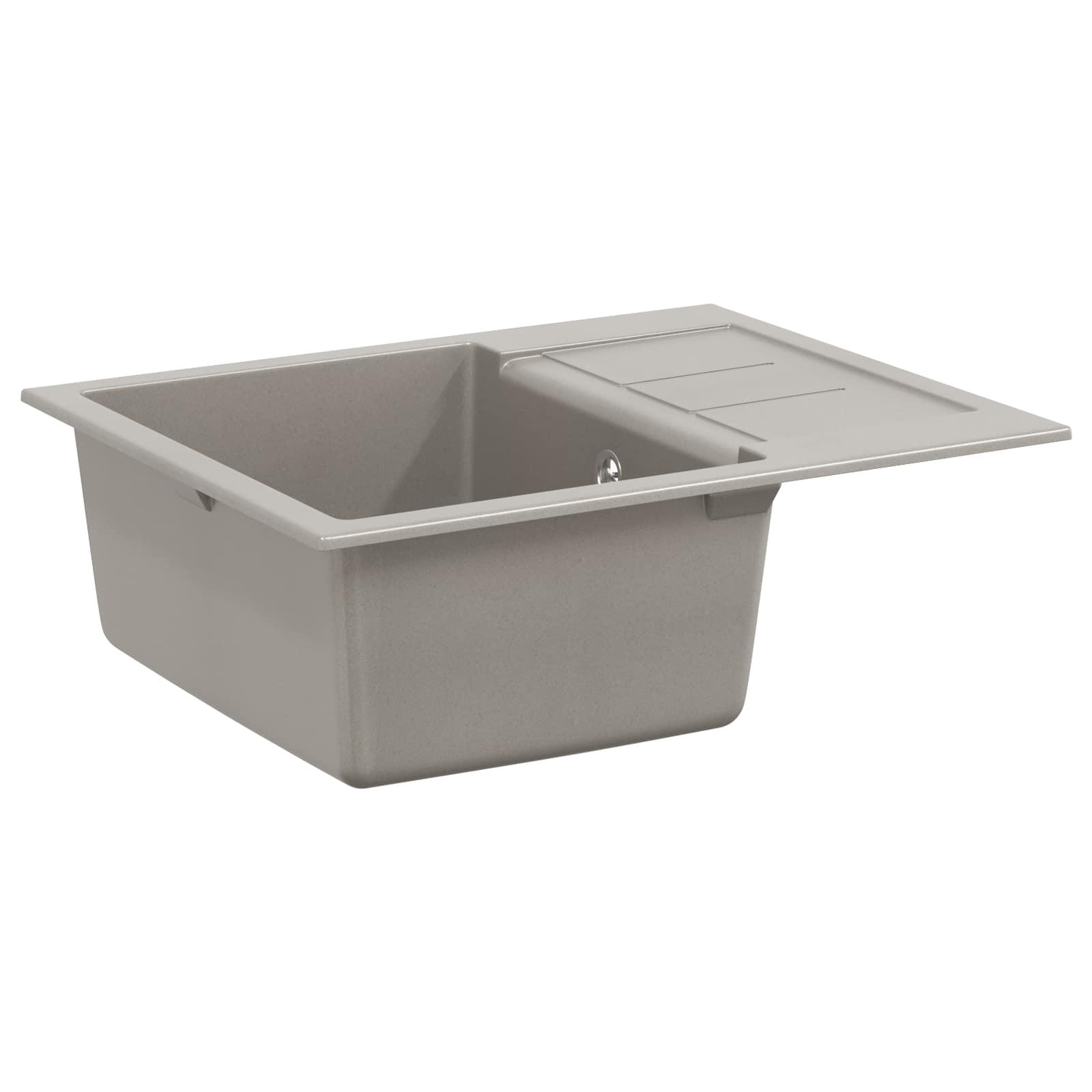 Vask Grå 620 x 500 mm 80% Kvarts og 20% Resin billede