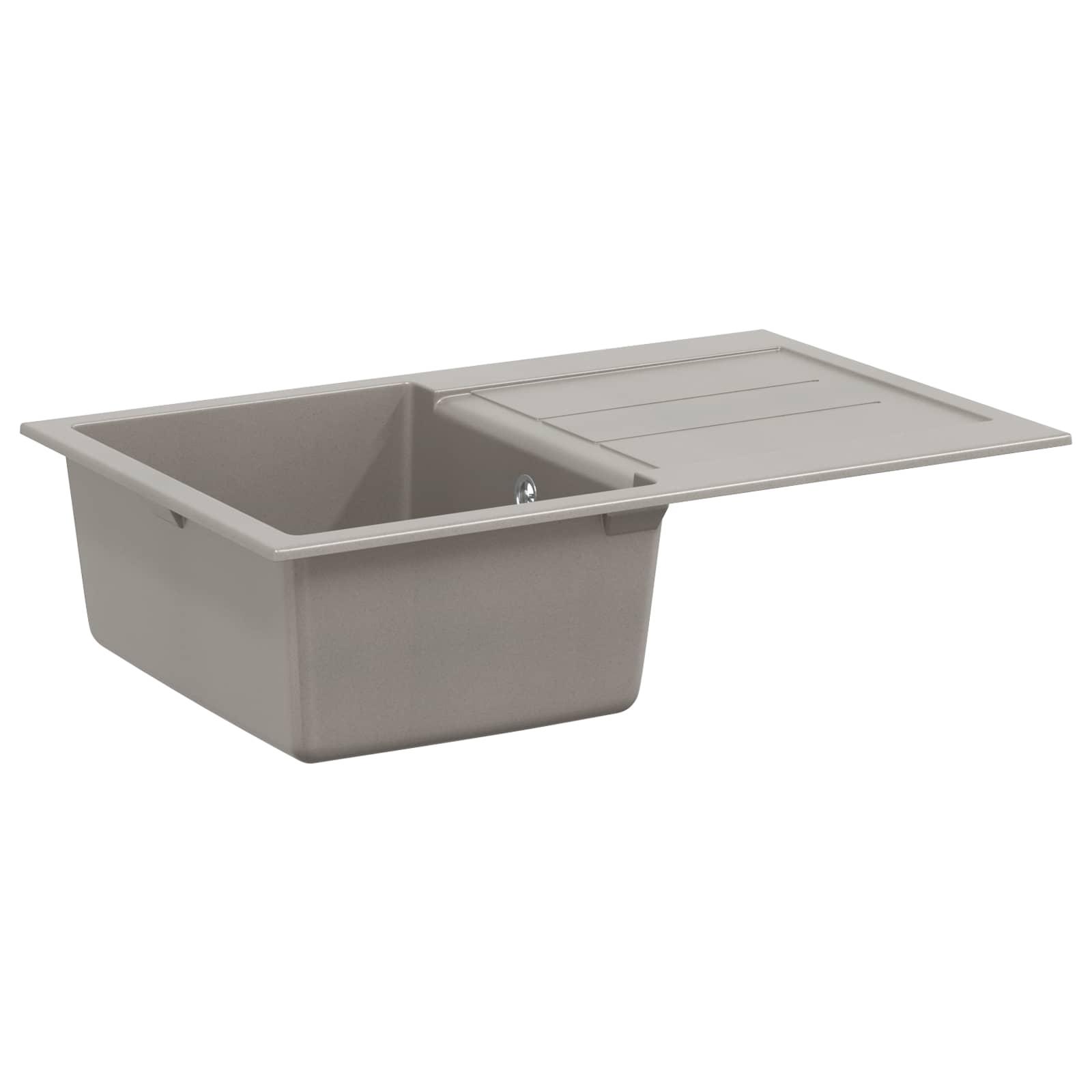 Vask Grå 780 x 500 mm 80% Kvarts og 20% Resin billede