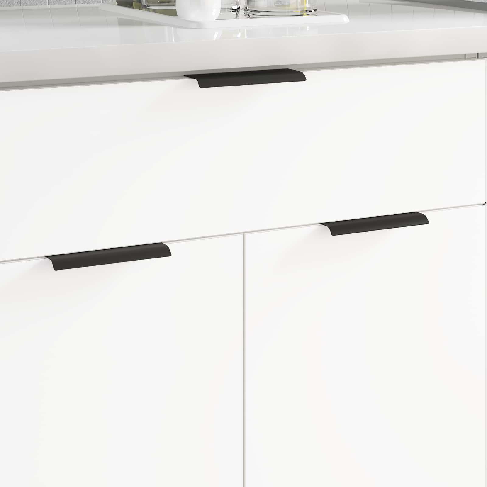 Håndtag 12 stk Sort 120 x 39.6 x 17 mm Aluminium billede