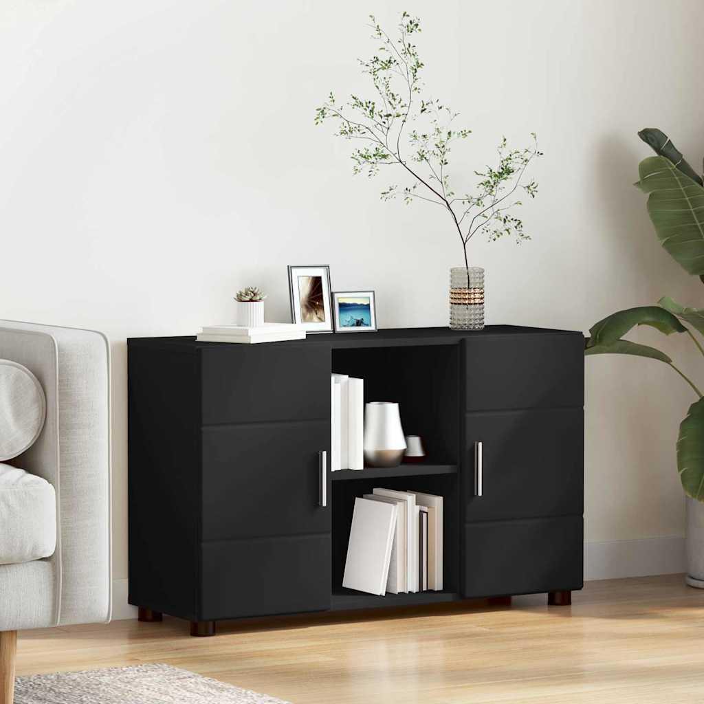 Sidebord med hylde Sort 88,5 x 30,5 x 55,5 cm Konstrueret træ billede