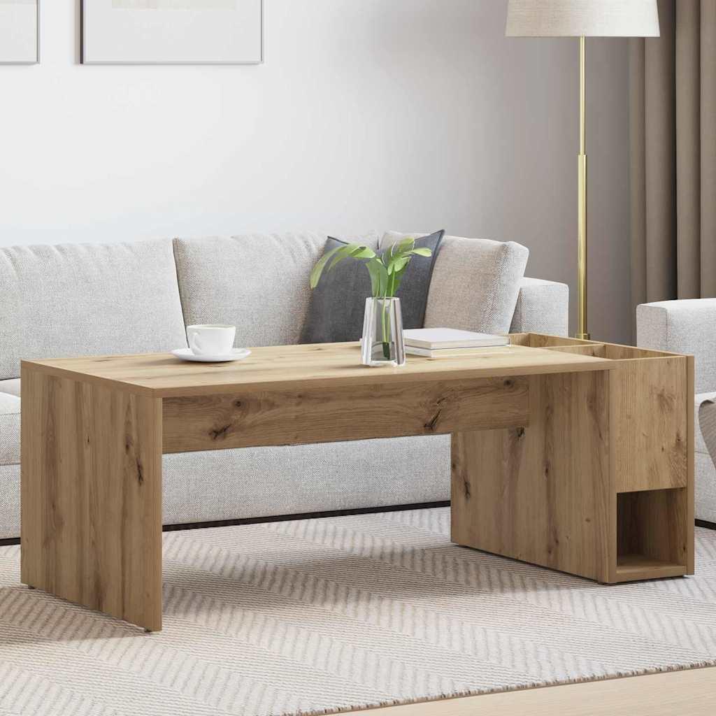 Sofabord Artisan Egetræ 101,5 x 50 x 37 cm Konstrueret træ billede