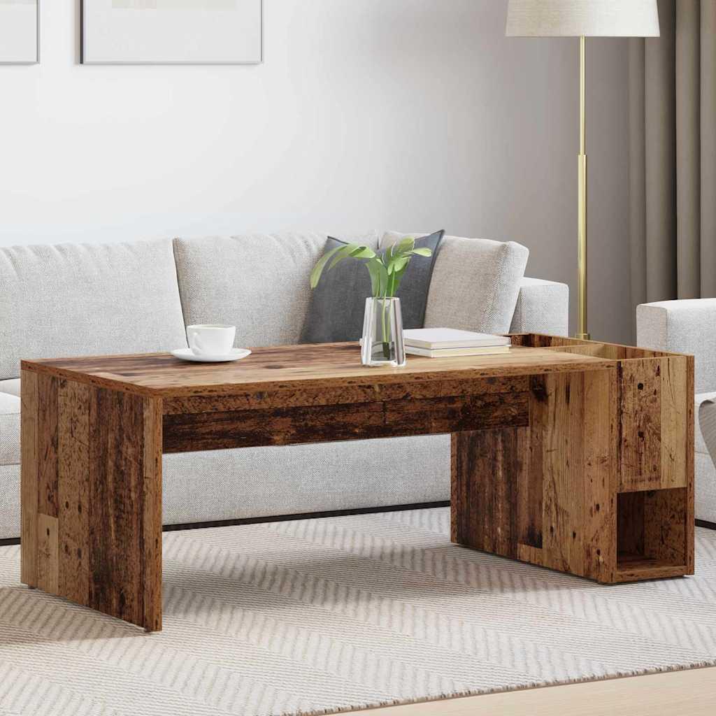 Sofabord Gammelt træ 101,5 x 50 x 37 cm Konstrueret træ billede