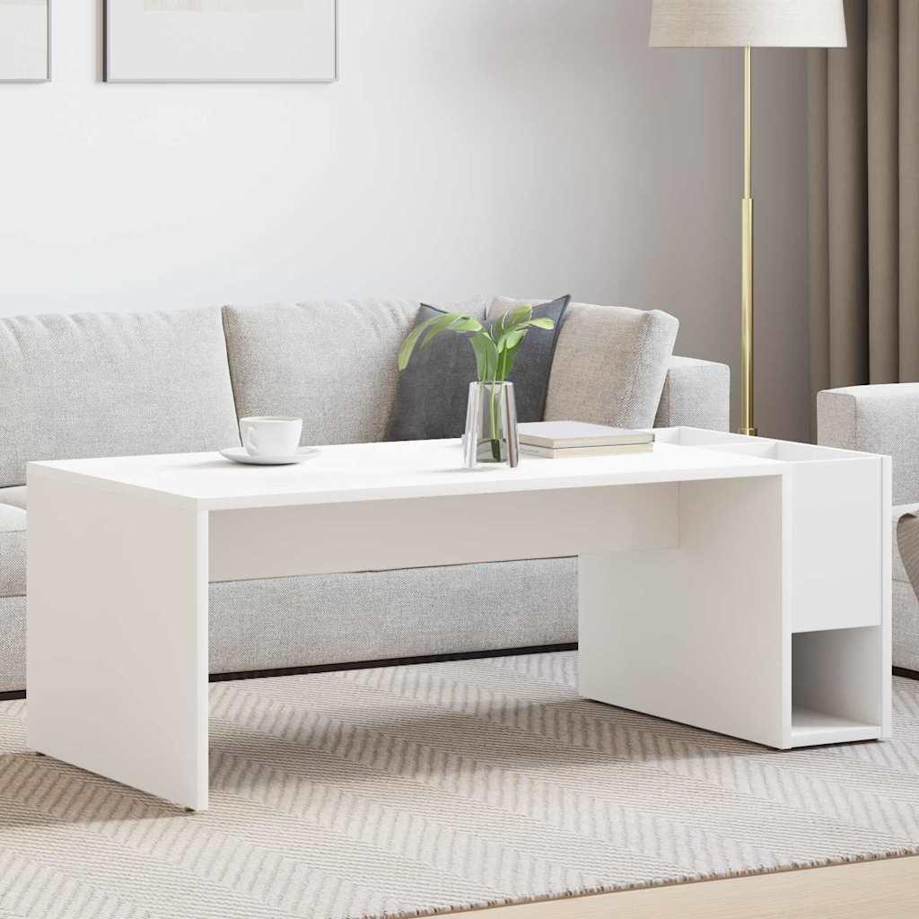 Sofabord Hvid 101,5 x 50 x 37 cm Konstrueret træ billede