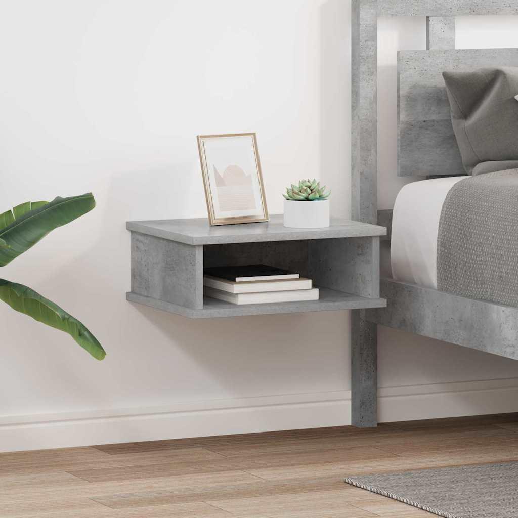Sengebord 2 stk Beton Grå 40 x 31 x 15 cm Konstrueret træ billede