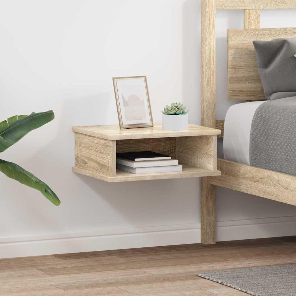 Sengebord 2 stk Sonoma eg 40 x 31 x 15 cm Konstrueret træ billede
