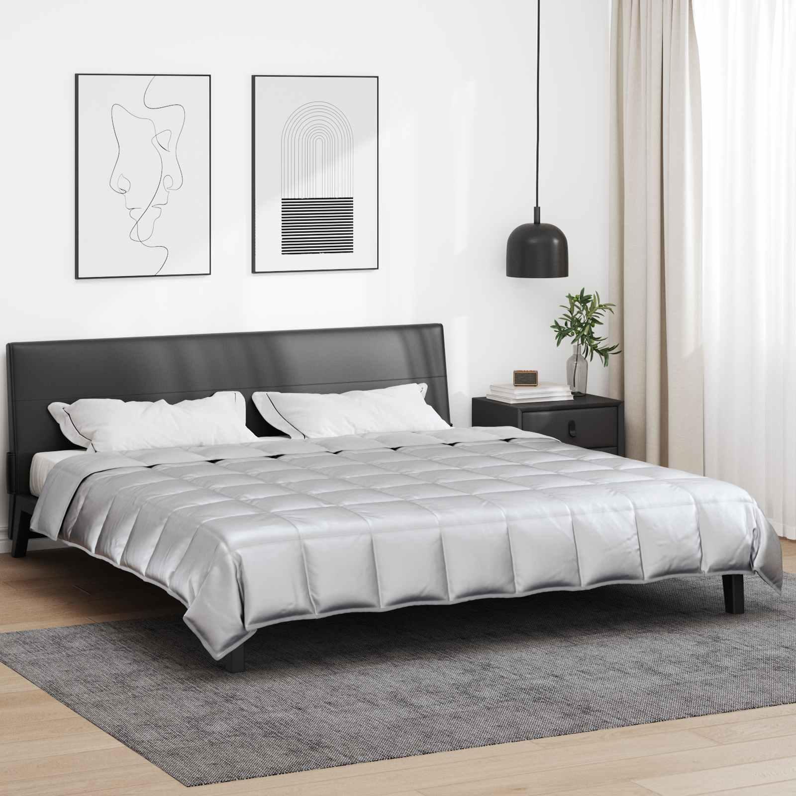 Helårs dyne Sølv 220 x 240 cm Satin og Mikrofiber billede