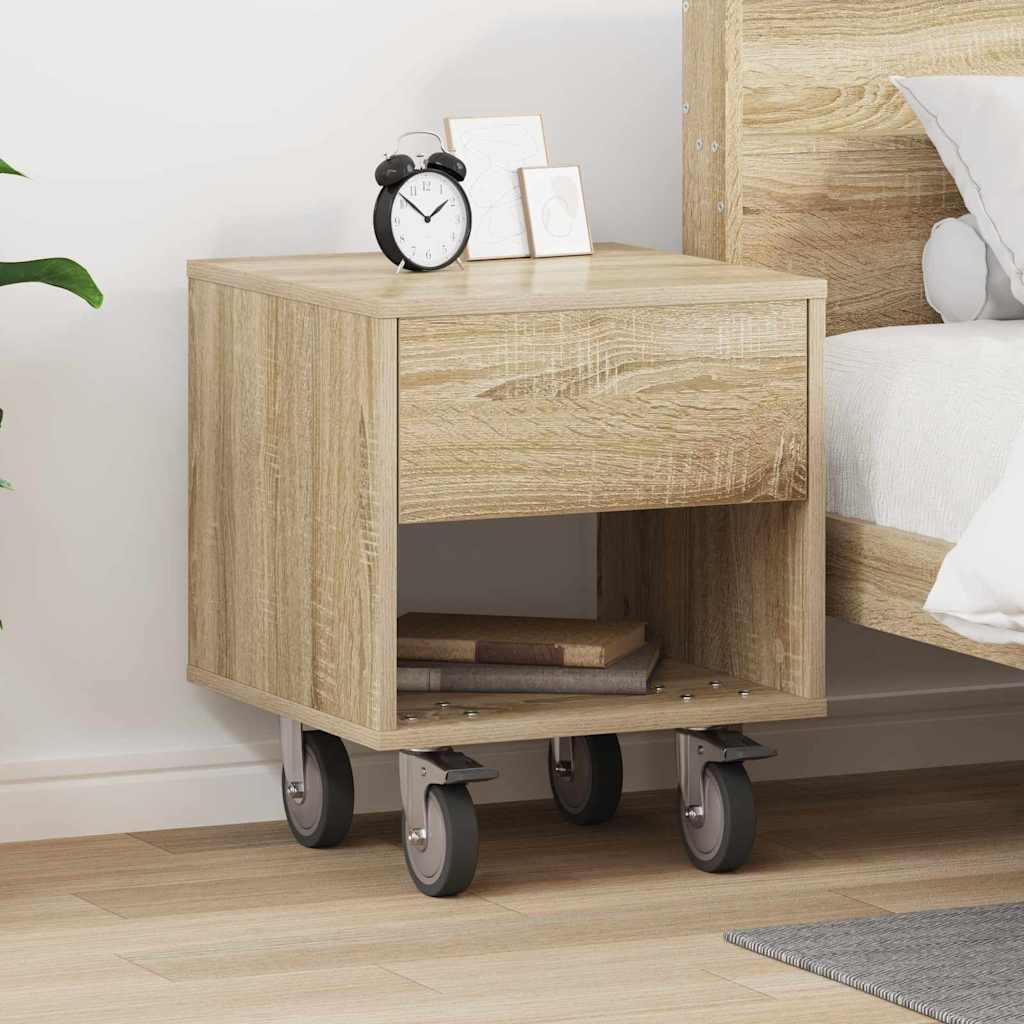 Sengebord Sonoma eg 40,5 x 40 x 48 cm Konstrueret træ billede