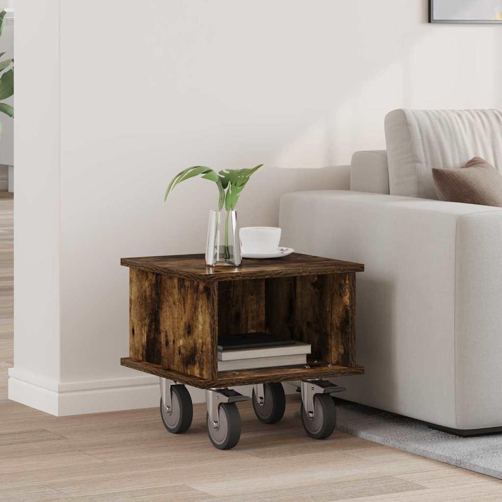 TV-bord Røget eg 37 x 35 x 35 cm Konstrueret træ billede