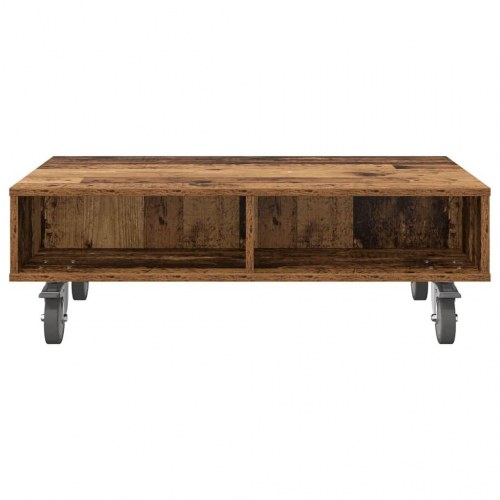 Sidebord med hjul Gammelt træ 90 x 50 x 30 cm Konstrueret træ