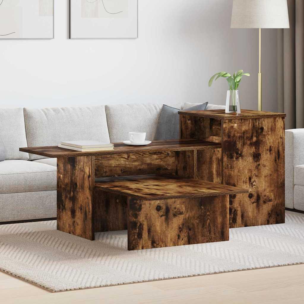 Konsolbord Røget eg 80 x 50 x 225 cm Konstrueret træ billede