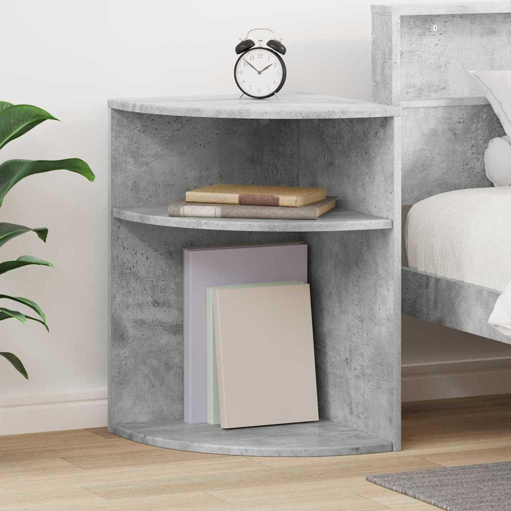 Endebord Beton Grå 39,7 x 39,7 x 60 cm Konstrueret træ billede