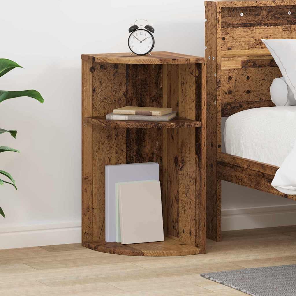 Endebord Gammelt træ 29,6 x 29,6 x 60 cm Konstrueret træ billede