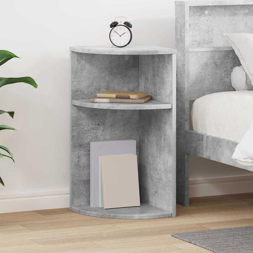 Endebord Beton Grå 29,6 x 29,6 x 60 cm Konstrueret træ billede
