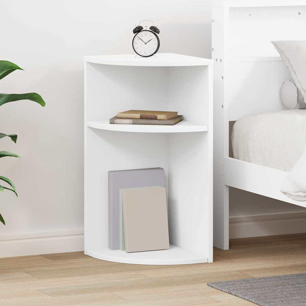 Endebord Hvid 29,6 x 29,6 x 60 cm Konstrueret træ billede