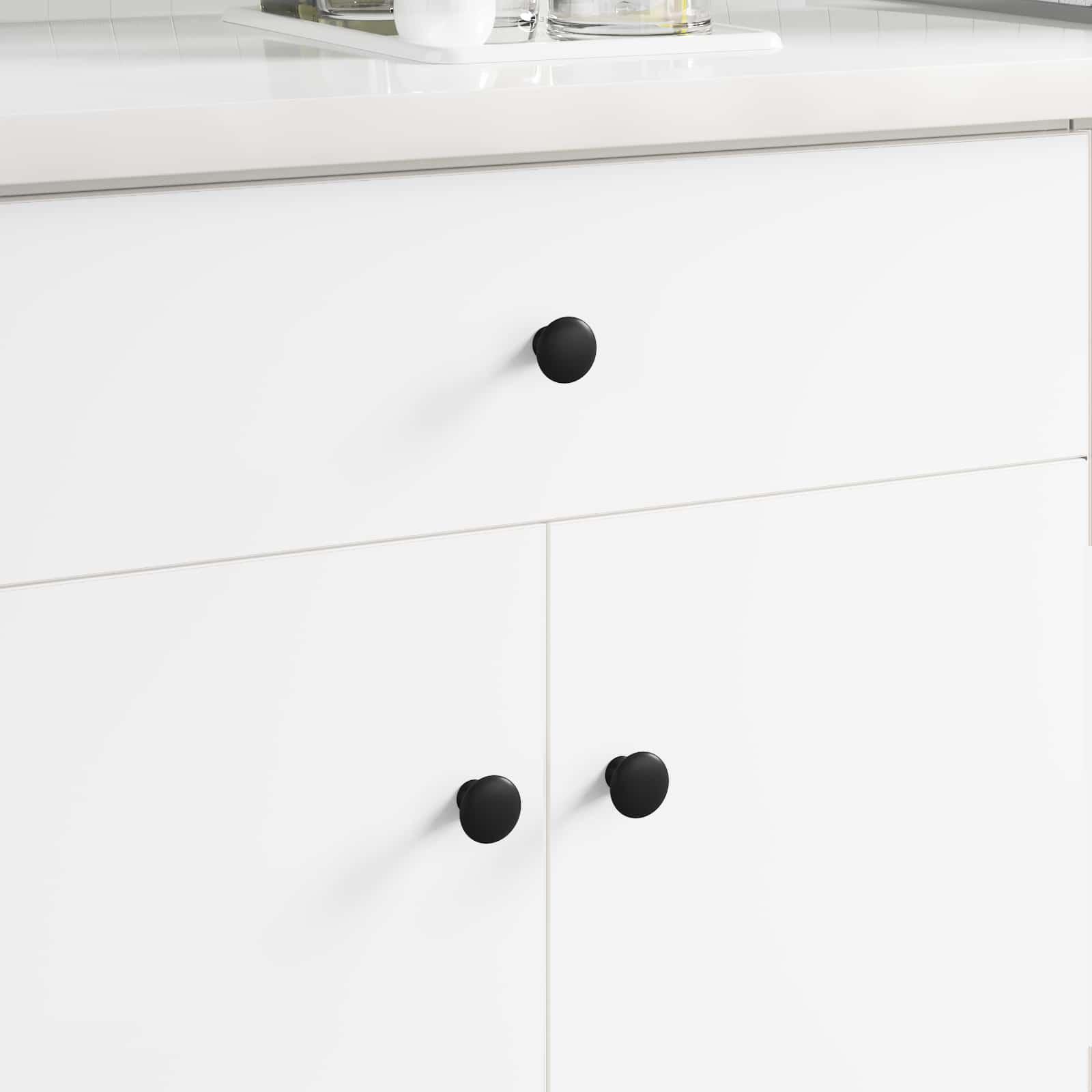 Håndtag 12 stk Sort Ø30 mm Aluminium billede