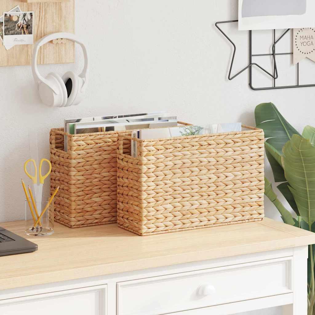 Magasinkurve 2 stk Naturfarvet 39 x 14 x 25 cm Vandhyacint billede
