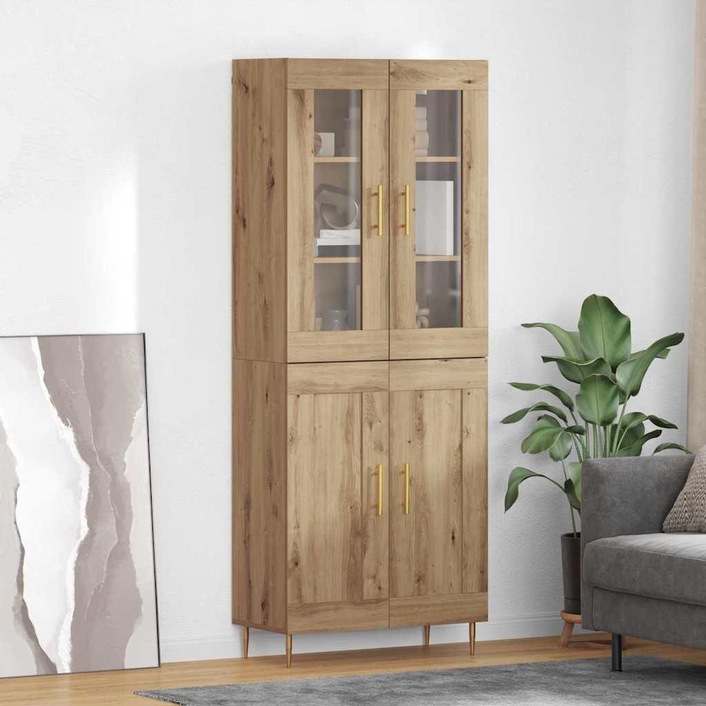Highboard Vægmonteret 2 stk Artisan Egetræ 69,5 x 34 x 180 cm billede