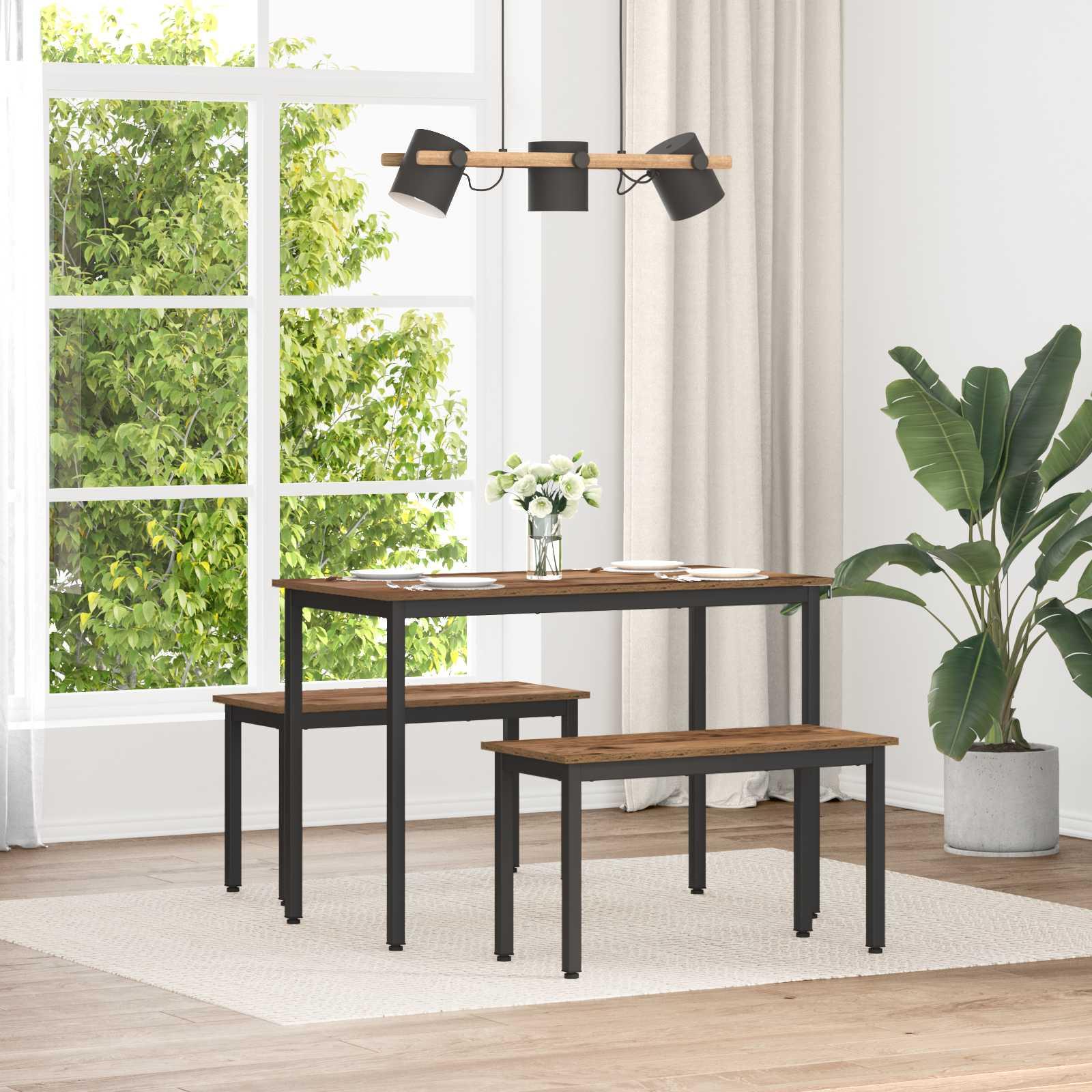 Bænk Gammelt træ 80 x 35 x 45 cm Konstrueret træ billede