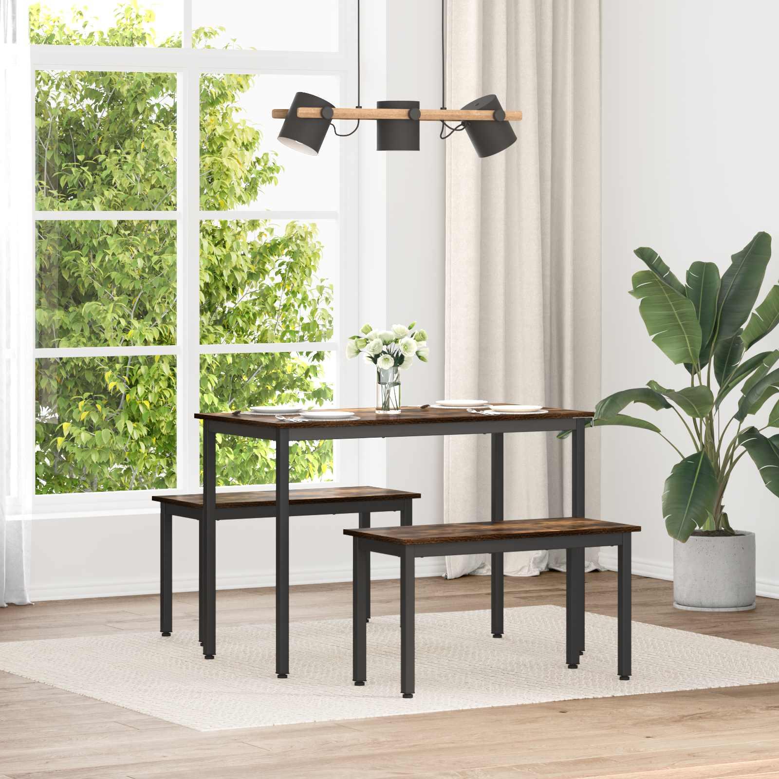 Bænk Røget Eg 80 x 35 x 45 cm Konstrueret træ billede