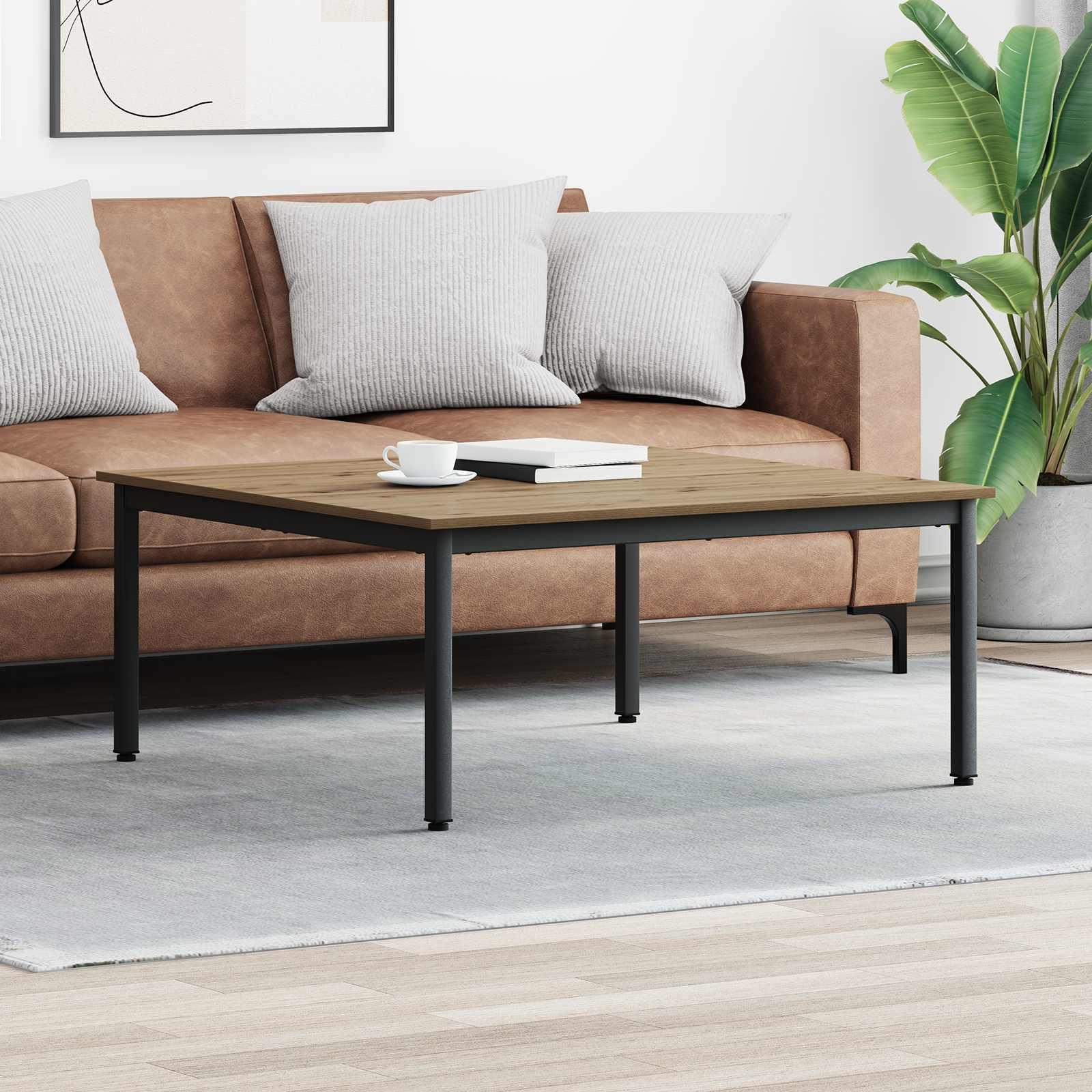 Sofabord Artisan eg 100 x 100 x 45 cm Konstrueret træ billede