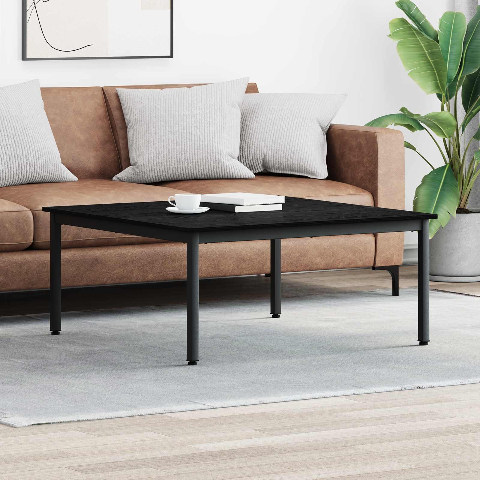 Sofabord Sort eg 100 x 100 x 45 cm Konstrueret træ billede