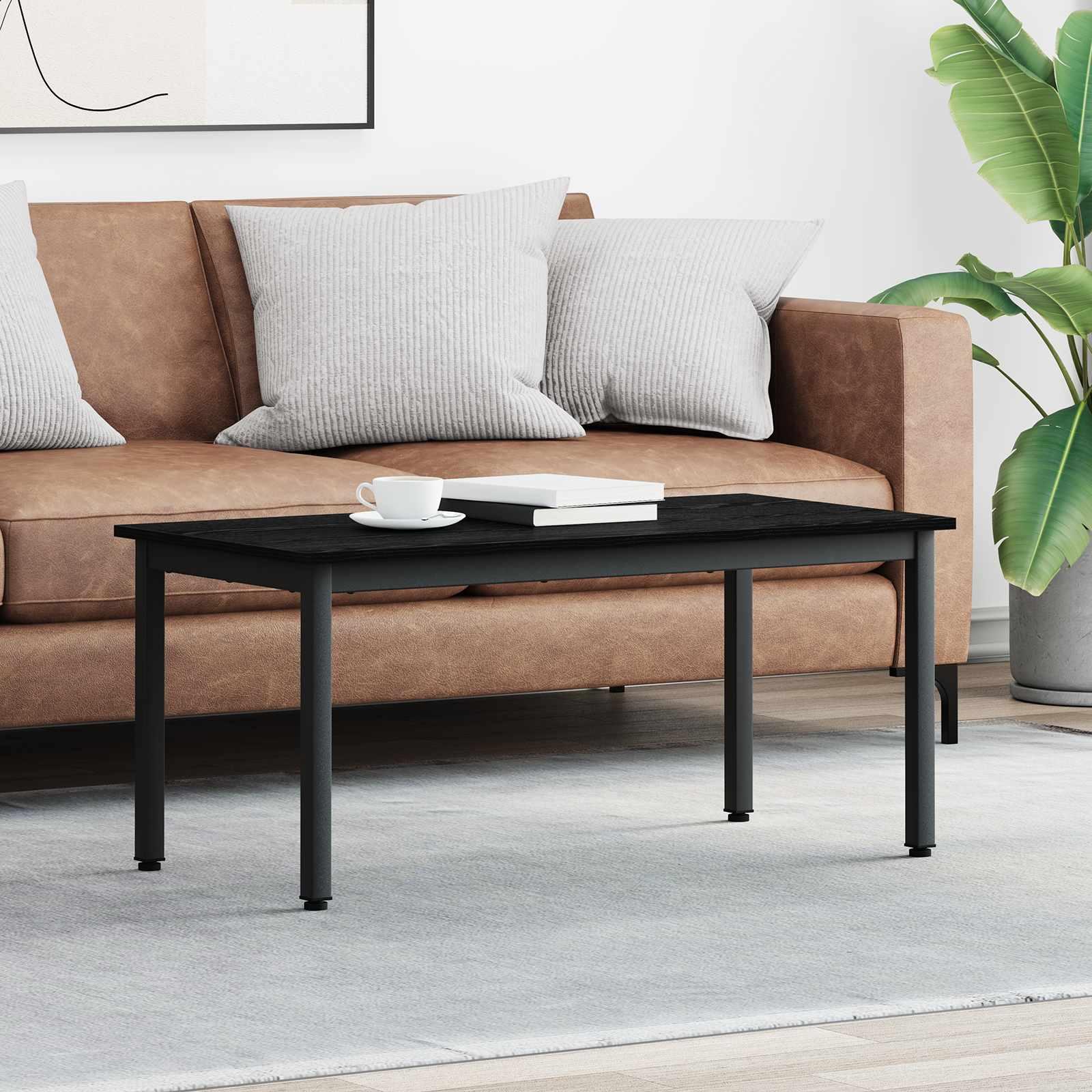 Sofabord Sort eg 100 x 50 x 45 cm Konstrueret træ billede