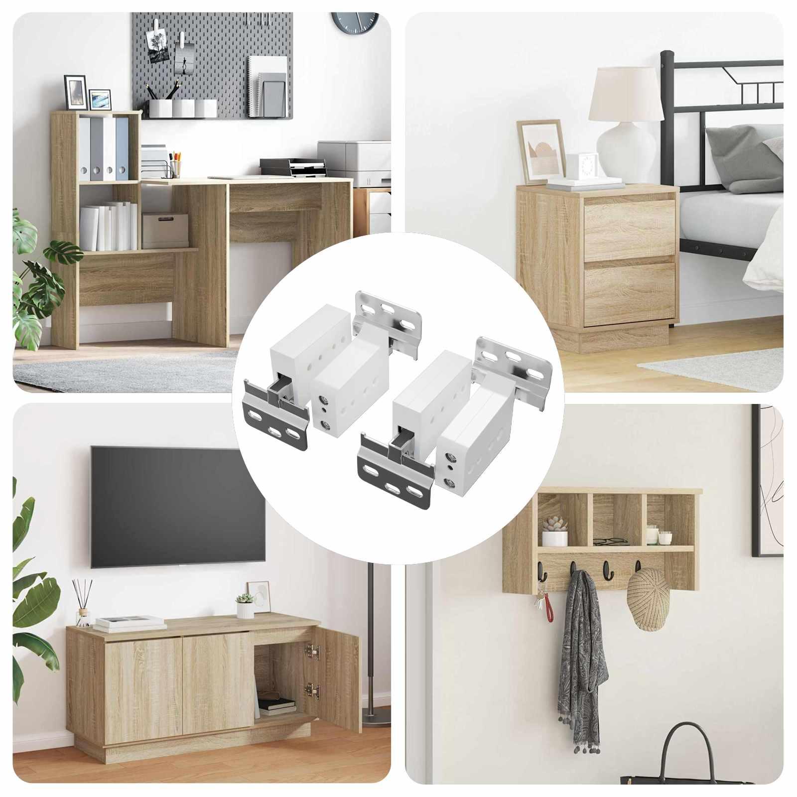 Kabinet hængende beslag 2 stk Hvid 70 x 46 x 19 mm billede