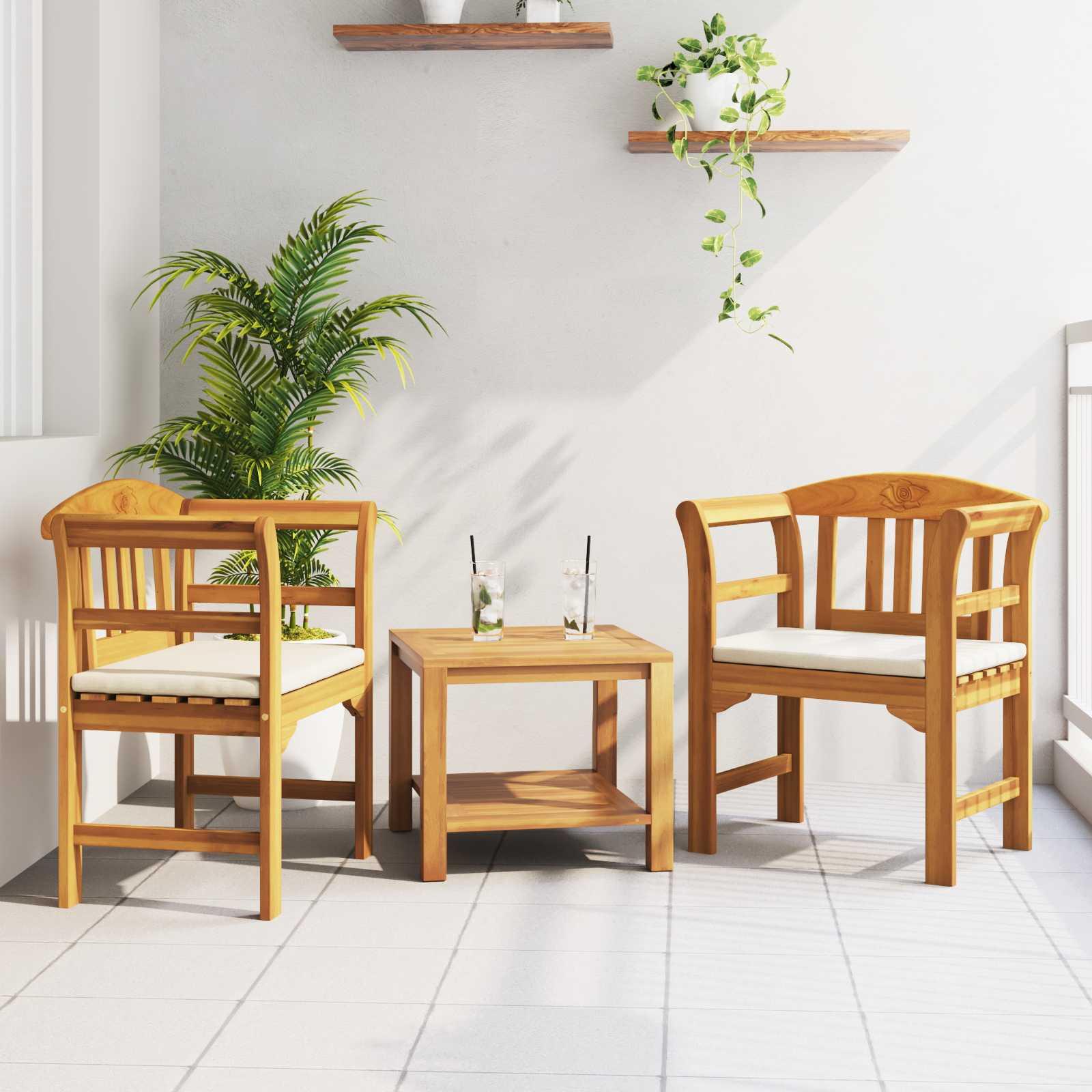 Bænk Naturlig Olie Finish 68,5 x 46 x 82,5 cm Massivt Akacietræ billede