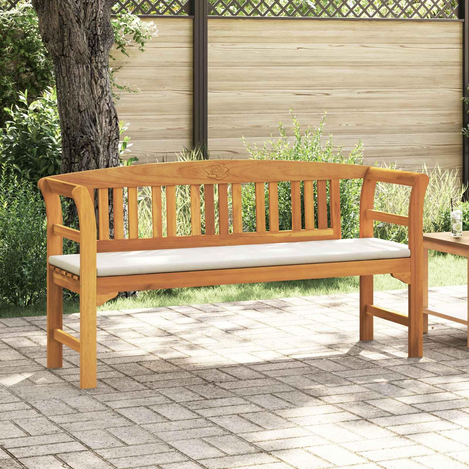 Bænk Naturlig Olie Finish 157 x 46 x 82,5 cm Massivt Akacietræ billede