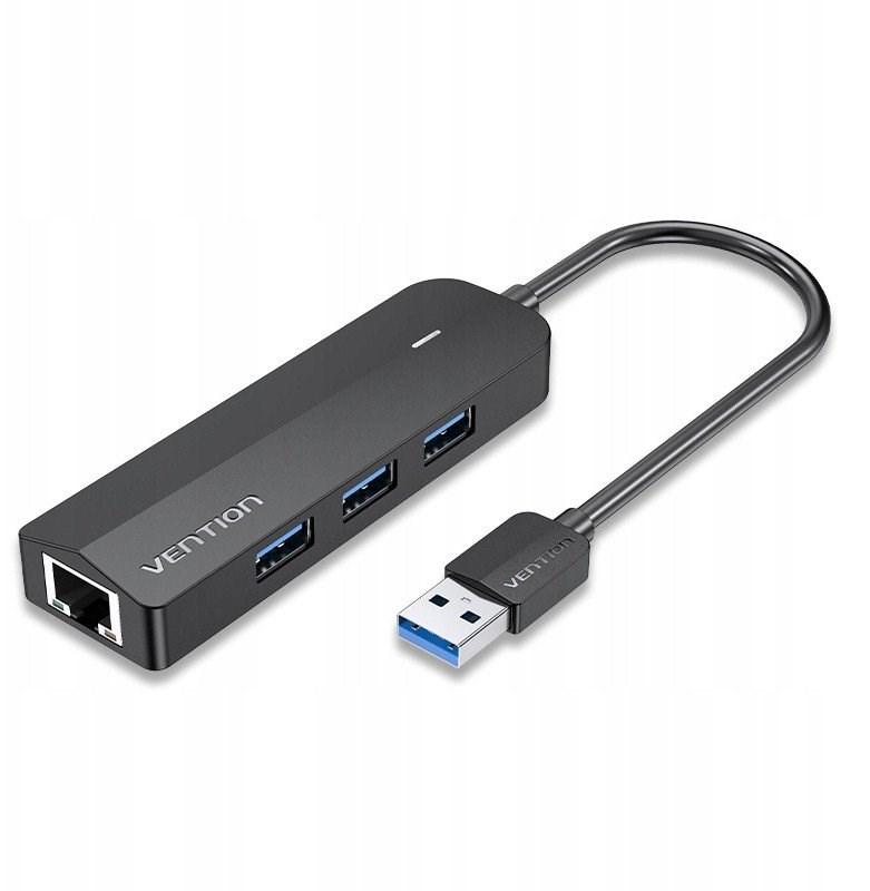 Vention CHNBB USB 3.0 hub 5‑i‑1 med Gigabit Ethernet billede