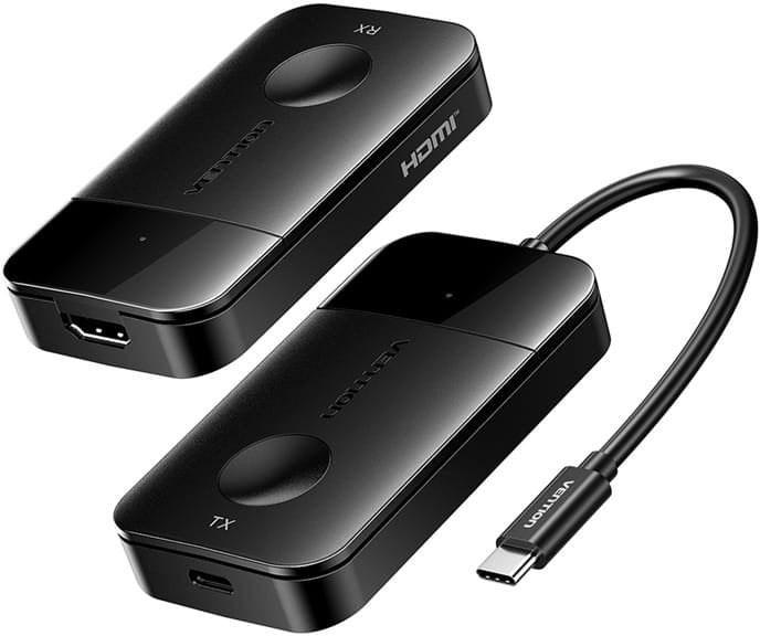 Vention trådløs HDMI-sender 4K 30 Hz – USB‑C, 1 m billede