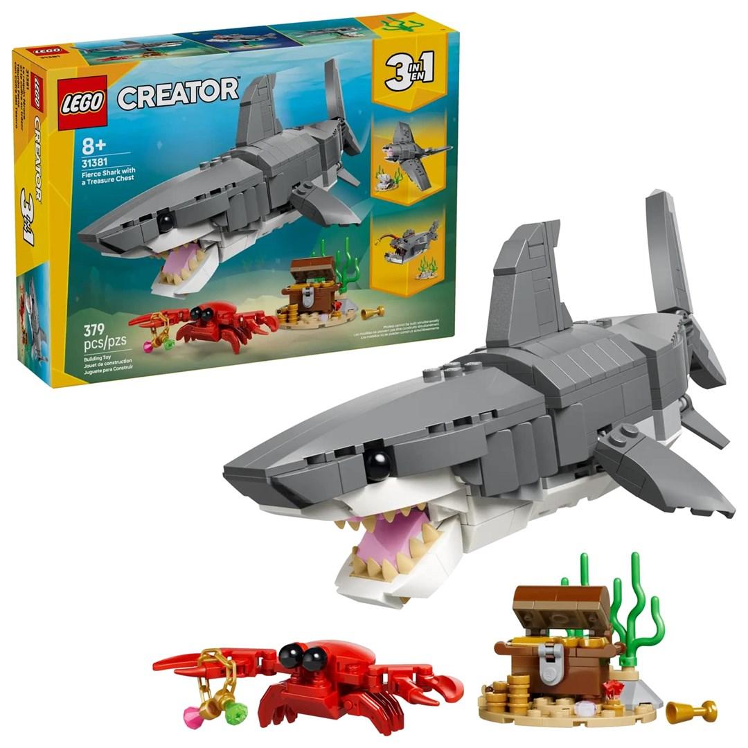 LEGO Creator 3-i-1 31381 - Frygtindgydende haj med skattekiste billede