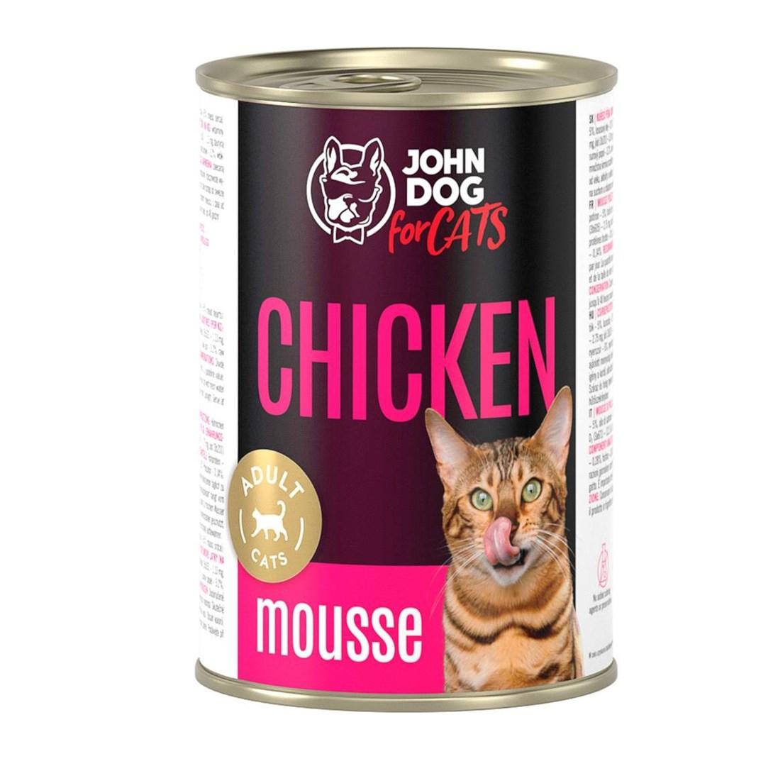 JOHN DOG For Cats Kyllingemousse – vådfoder til kat, 400 g billede
