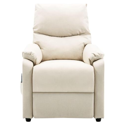Eldrevet massagestol stof cremefarvet