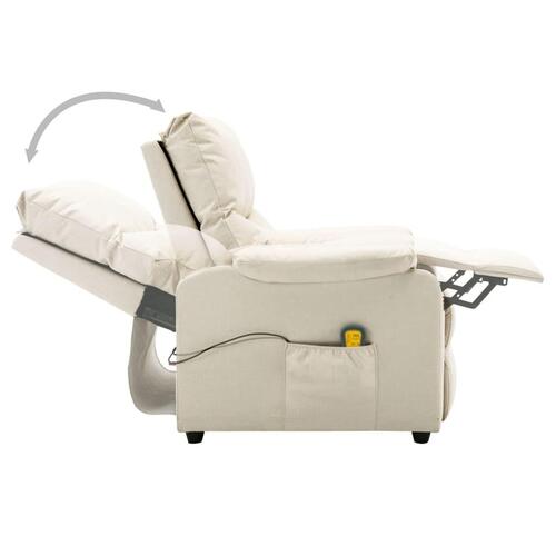 Eldrevet massagestol stof cremefarvet