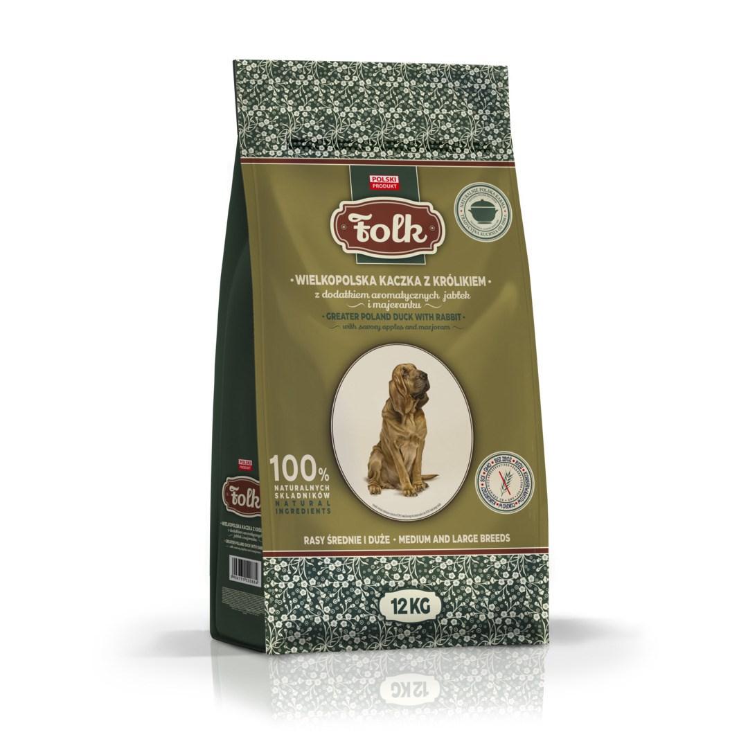 Folk tørfoder til hund – mellem og store racer, Greater Poland and med and med kanin, æble og merian – 12 kg billede