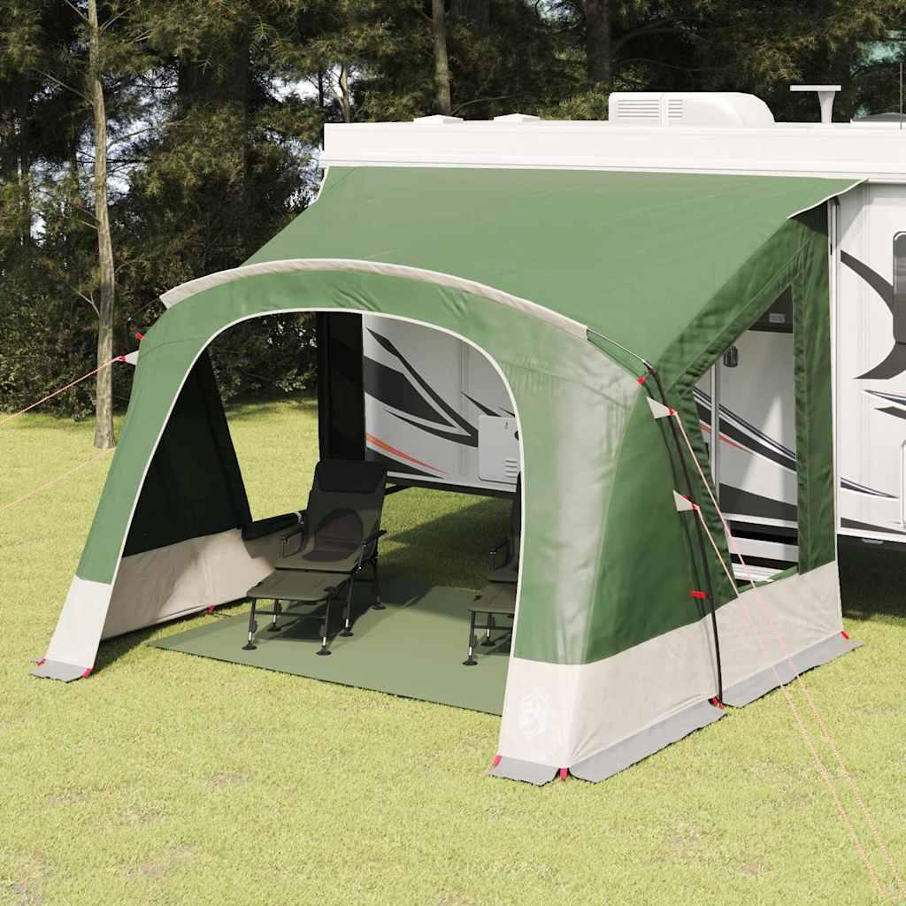 Camping telt med tag med opbevaring Grøn 400 x 270 x 245 cm billede