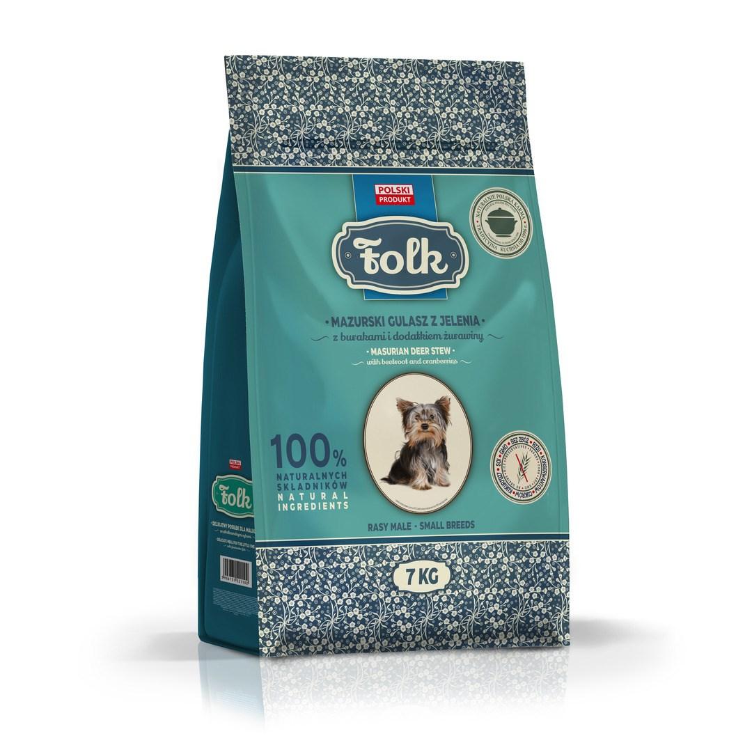Folk Small Breeds – traditionel mazurisk hjortegryde med rødbeder og tranebær – tørfoder til hund – 7 kg billede