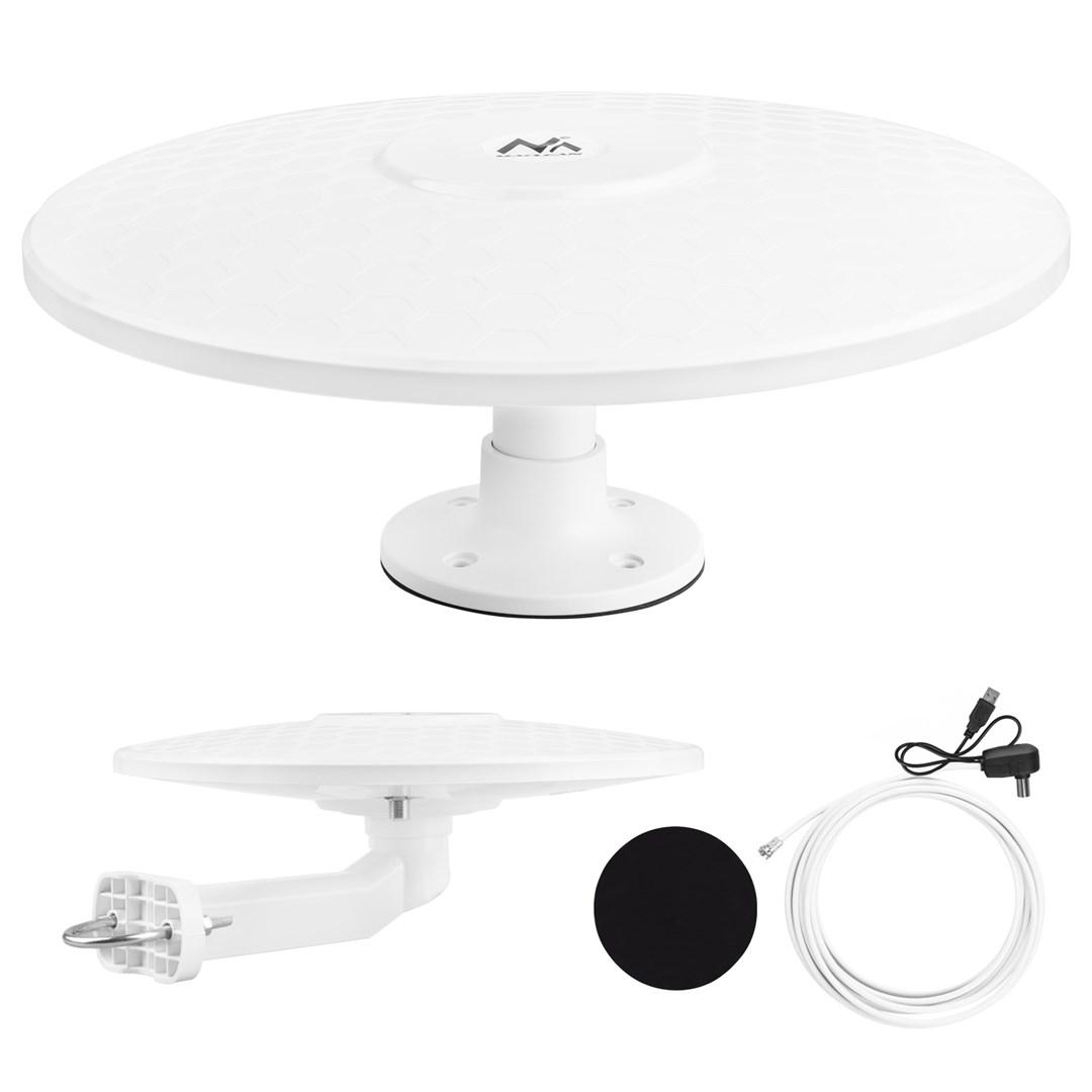 Maclean MCTV-104 DVB-T/T2 omni-antenne - aktiv udendørs antenne til camping, USB-strøm billede