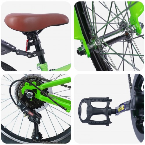 Børnecykel 24 tommer 6-Speed til 8-12 år Grøn