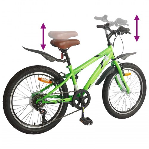 Børnecykel 24 tommer 6-Speed til 8-12 år Grøn