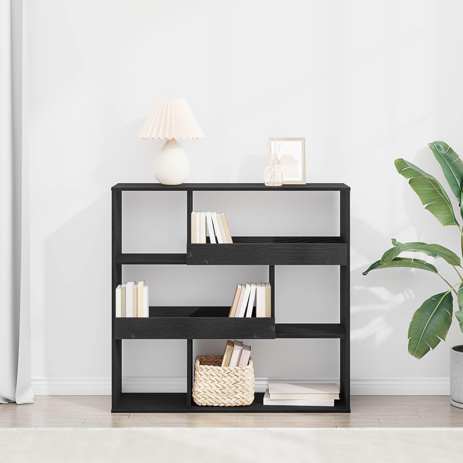 Boghylde Sort eg 100 x 33 x 94,5 cm Konstrueret træ billede