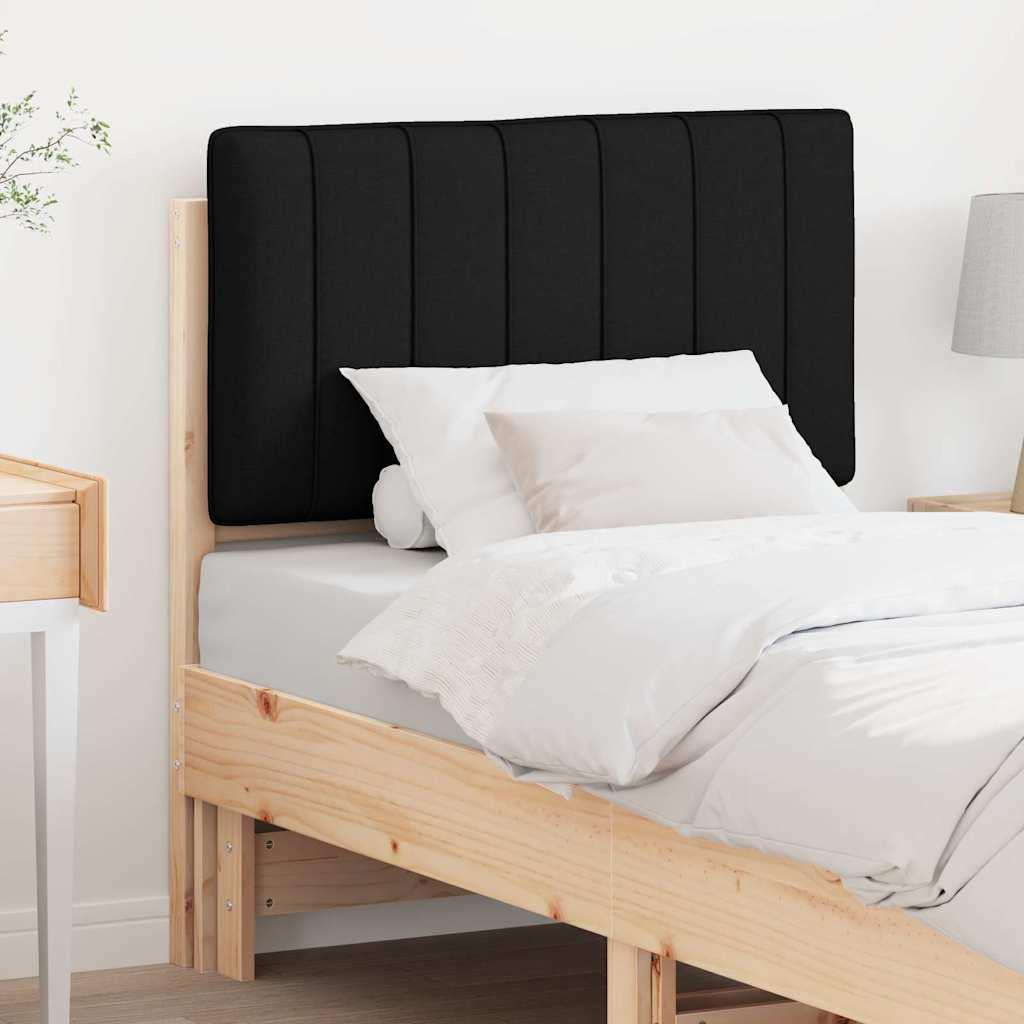 Polstret sengegavl Brun og sort 80 cm Massiv fyrretræ billede