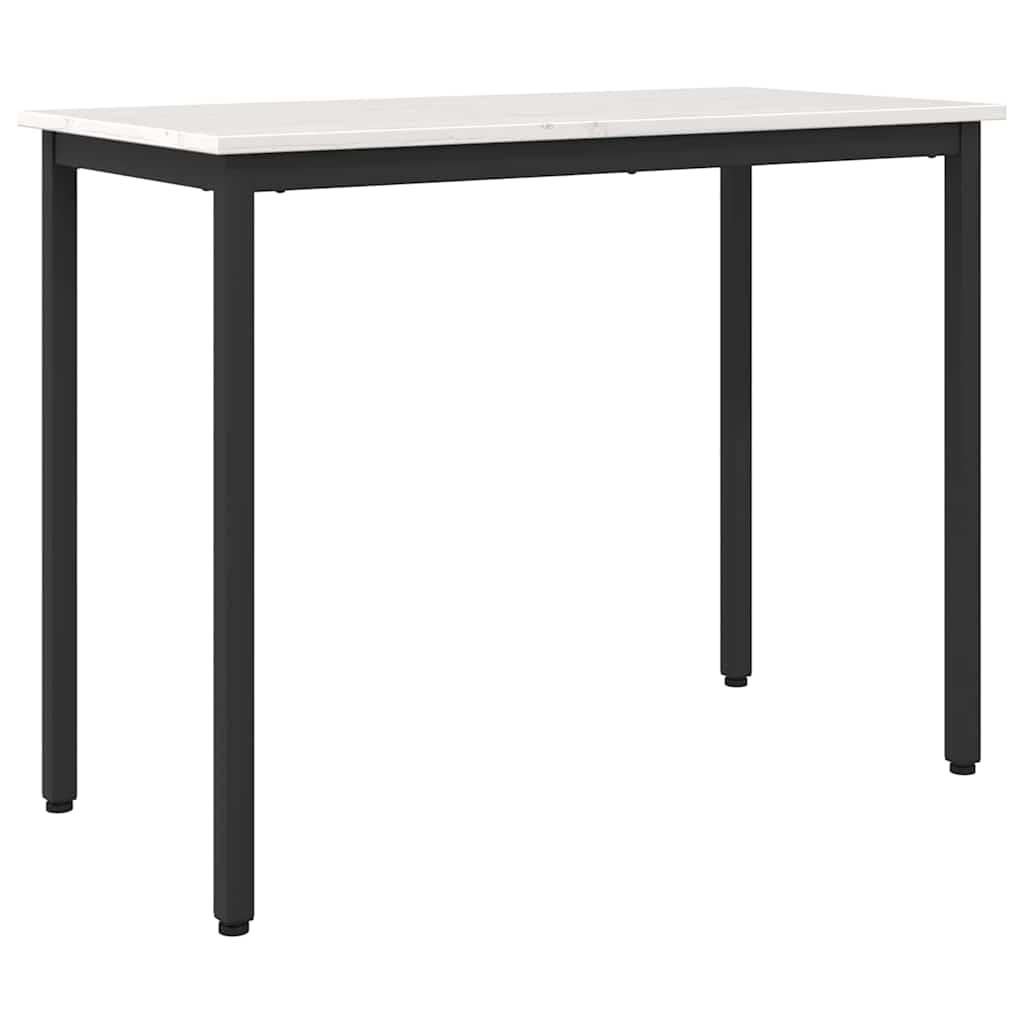 Bord Hvid 100 x 50 x 77 cm Ingeniørtræ og stål billede