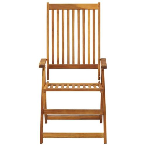 Foldbare havestole med hynder 8 stk. massivt akacietræ