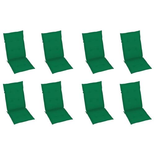 Foldbare havestole med hynder 8 stk. massivt akacietræ