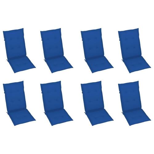 Foldbare havestole med hynder 8 stk. massivt akacietræ