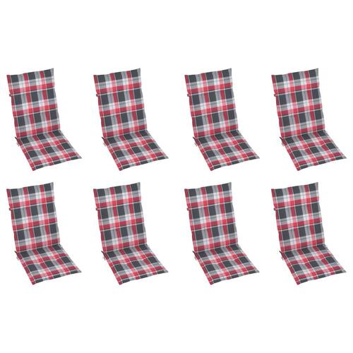Foldbare havestole med hynder 8 stk. massivt akacietræ