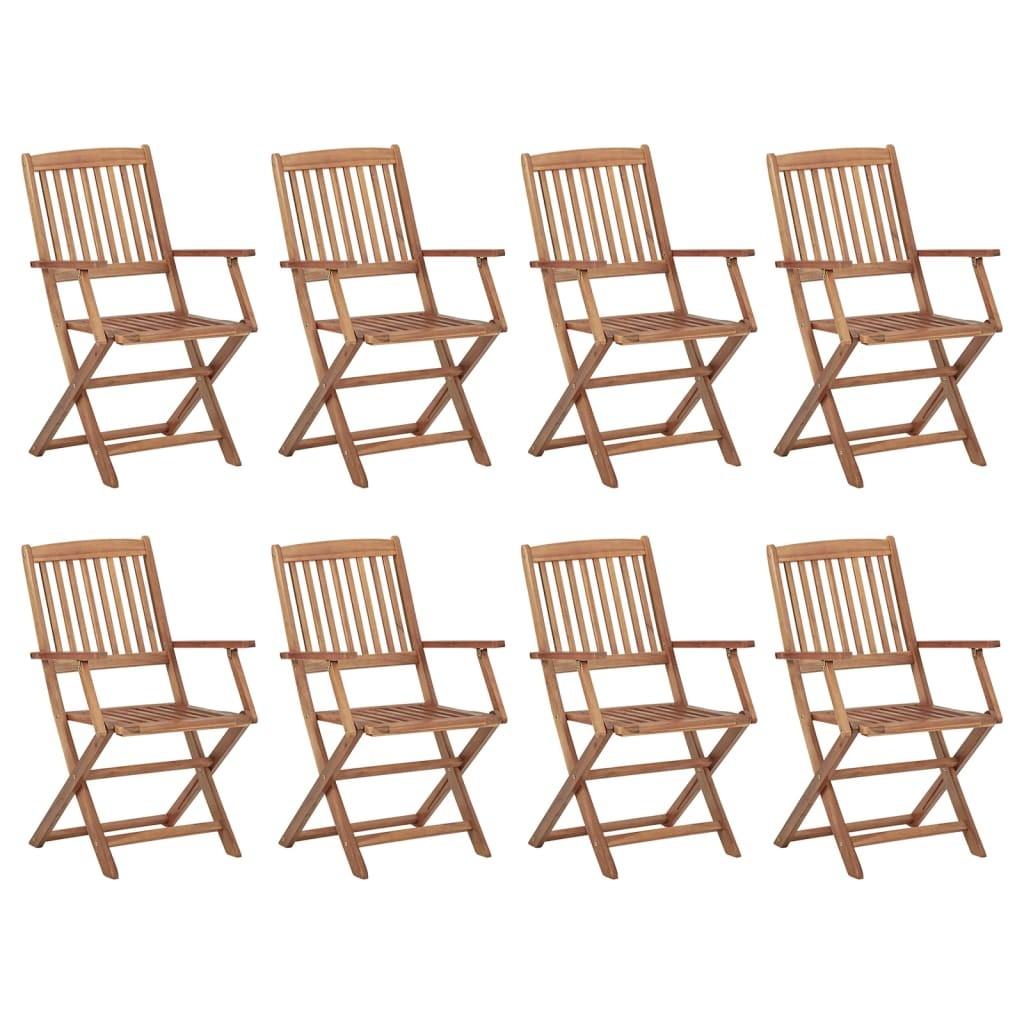 Foldbare havestole 8 stk. massivt akacietræ